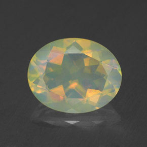 1.66 ct Multicolor Opal Gemstone, Opal Gem in Oval Facet Shape for Sale.