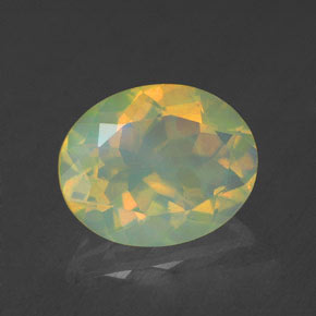 1.66 ct Multicolor Opal Stone, Natural Opal in Oval Facet Shape for Sale