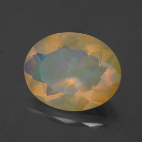 1.54 ct Multicolor Opal Stone, Natural Opal in Oval Facet Shape for Sale