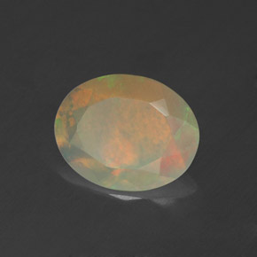 1.14 ct Multicolor Opal Stone, Natural Opal in Oval Facet Shape for Sale