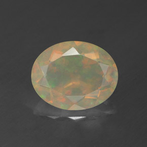 1.39 ct Multicolor Opal Gemstone, Opal Gem in Oval Facet Shape for Sale.