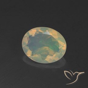 1.47 ct Multicolor Opal Stone, Natural Opal in Oval Facet Shape for Sale