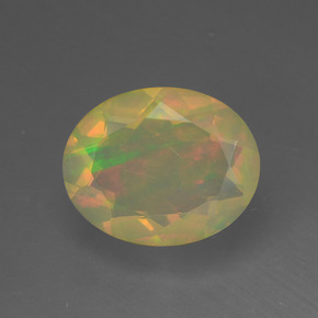 1.34 ct Multicolor Opal Gemstone, Opal Gem in Oval Facet Shape for Sale.