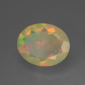 1.34 ct Multicolor Opal Stone, Natural Opal in Oval Facet Shape for Sale