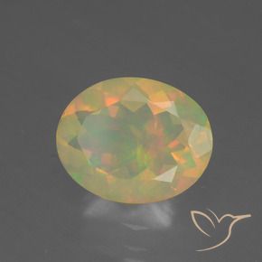 1.44 ct Multicolor Opal Stone, Natural Opal in Oval Facet Shape for Sale