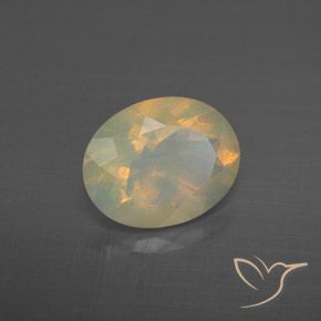 1.50 ct Multicolor Opal Stone, Natural Opal in Oval Facet Shape for Sale