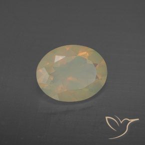 1.38 ct Multicolor Opal Stone, Natural Opal in Oval Facet Shape for Sale