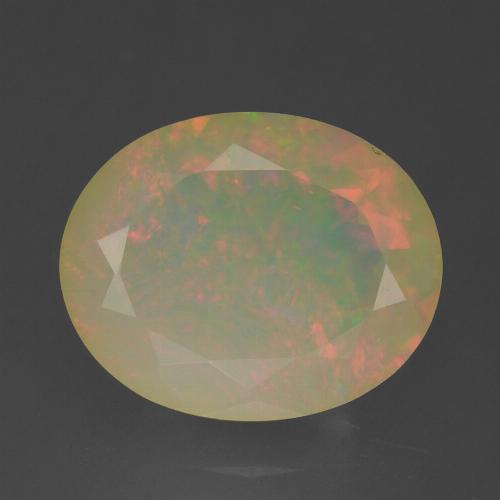 1.60 ct Multicolor Opal Gemstone, Opal Gem in Oval Facet Shape for Sale.