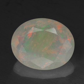 2.18 ct Multicolor Opal Gemstone, Opal Gem in Oval Facet Shape for Sale.