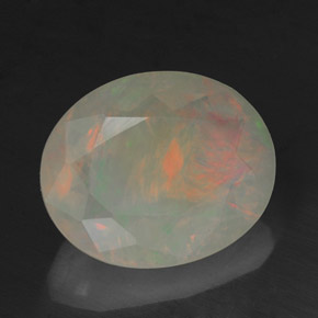 2.18 ct Multicolor Opal Stone, Natural Opal in Oval Facet Shape for Sale