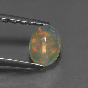 1.11 ct Multicolor Opal Gemstone, Opal Gem in Oval Cabochon Shape for Sale.