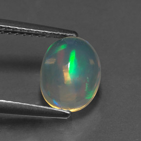 1.28 ct Multicolor Opal Gemstone, Opal Gem in Oval Cabochon Shape for Sale.