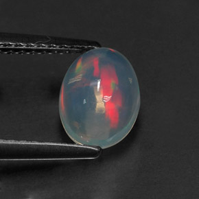 1.01 ct Multicolor Opal Gemstone, Opal Gem in Oval Cabochon Shape for Sale.