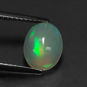 1.04 ct Multicolor Opal Gemstone, Opal Gem in Oval Cabochon Shape for Sale.
