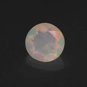 0.58 ct Multicolor Opal Stone, Natural Opal in Round Facet Shape for Sale