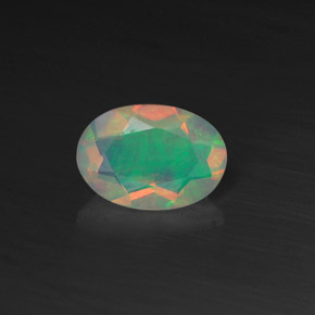 0.44 ct Multicolor Opal Gemstone, Opal Gem in Oval Facet Shape for Sale.