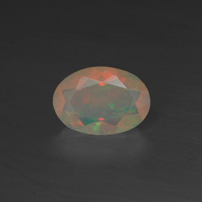 0.45 ct Multicolor Opal Gemstone, Opal Gem in Oval Facet Shape for Sale.