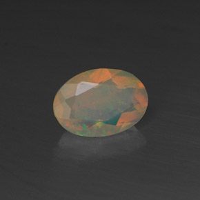 0.45 ct Multicolor Opal Stone, Natural Opal in Oval Facet Shape for Sale