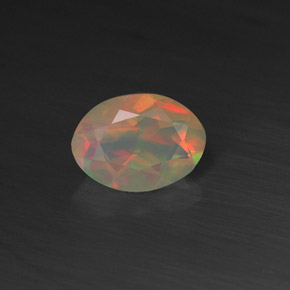 0.50 ct Multicolor Opal Gemstone, Opal Gem in Oval Facet Shape for Sale.