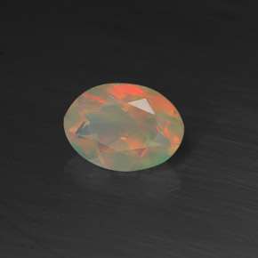 0.50 ct Multicolor Opal Stone, Natural Opal in Oval Facet Shape for Sale