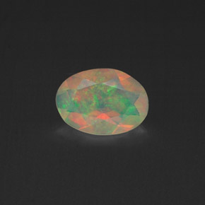 0.37 ct Multicolor Opal Gemstone, Opal Gem in Oval Facet Shape for Sale.