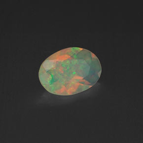 0.37 ct Multicolor Opal Stone, Natural Opal in Oval Facet Shape for Sale