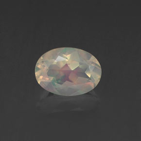 0.62 ct Multicolor Opal Gemstone, Opal Gem in Oval Facet Shape for Sale.