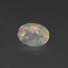 0.62 ct Multicolor Opal Stone, Natural Opal in Oval Facet Shape for Sale