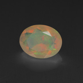 0.99 ct Multicolor Opal Stone, Natural Opal in Oval Facet Shape for Sale