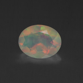 1.01 ct Multicolor Opal Gemstone, Opal Gem in Oval Facet Shape for Sale.