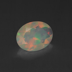 1.01 ct Multicolor Opal Stone, Natural Opal in Oval Facet Shape for Sale