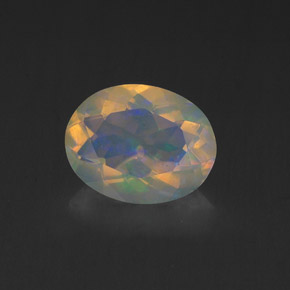 1.15 ct Multicolor Opal Gemstone, Opal Gem in Oval Facet Shape for Sale.