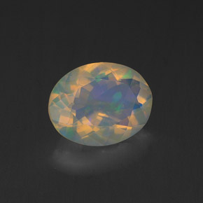 1.15 ct Multicolor Opal Stone, Natural Opal in Oval Facet Shape for Sale
