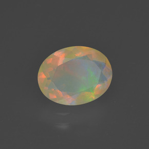 1.02 ct Multicolor Opal Stone, Natural Opal in Oval Facet Shape for Sale
