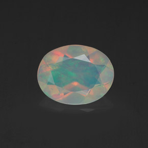 0.98 ct Multicolor Opal Gemstone, Opal Gem in Oval Facet Shape for Sale.