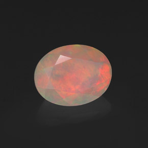 1.36 ct Multicolor Opal Stone, Natural Opal in Oval Facet Shape for Sale