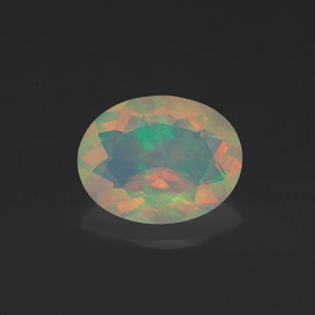 1.09 ct Multicolor Opal Gemstone, Opal Gem in Oval Facet Shape for Sale.