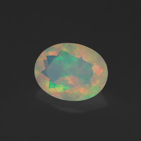 1.09 ct Multicolor Opal Stone, Natural Opal in Oval Facet Shape for Sale