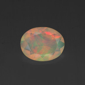0.84 ct Multicolor Opal Gemstone, Opal Gem in Oval Facet Shape for Sale.
