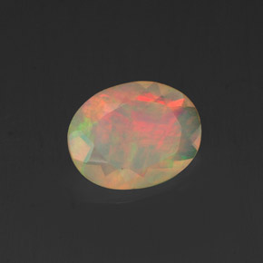 0.84 ct Multicolor Opal Stone, Natural Opal in Oval Facet Shape for Sale
