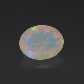 1.11 ct Multicolor Opal Gemstone, Opal Gem in Oval Facet Shape for Sale.