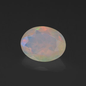 1.11 ct Multicolor Opal Stone, Natural Opal in Oval Facet Shape for Sale