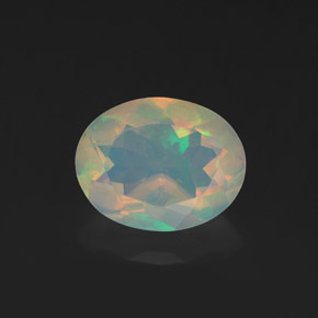 1.18 ct Multicolor Opal Gemstone, Opal Gem in Oval Facet Shape for Sale.