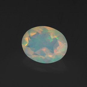 1.18 ct Multicolor Opal Stone, Natural Opal in Oval Facet Shape for Sale