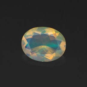 0.99 ct Multicolor Opal Gemstone, Opal Gem in Oval Facet Shape for Sale.