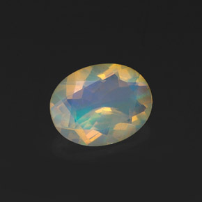 0.99 ct Multicolor Opal Stone, Natural Opal in Oval Facet Shape for Sale