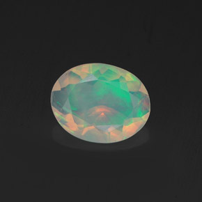 0.75 ct Multicolor Opal Gemstone, Opal Gem in Oval Facet Shape for Sale.
