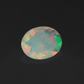 0.75 ct Multicolor Opal Stone, Natural Opal in Oval Facet Shape for Sale