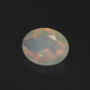 1.05 ct Multicolor Opal Stone, Natural Opal in Oval Facet Shape for Sale