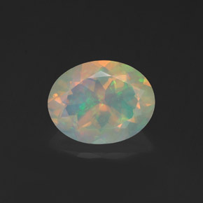 1.08 ct Multicolor Opal Gemstone, Opal Gem in Oval Facet Shape for Sale.